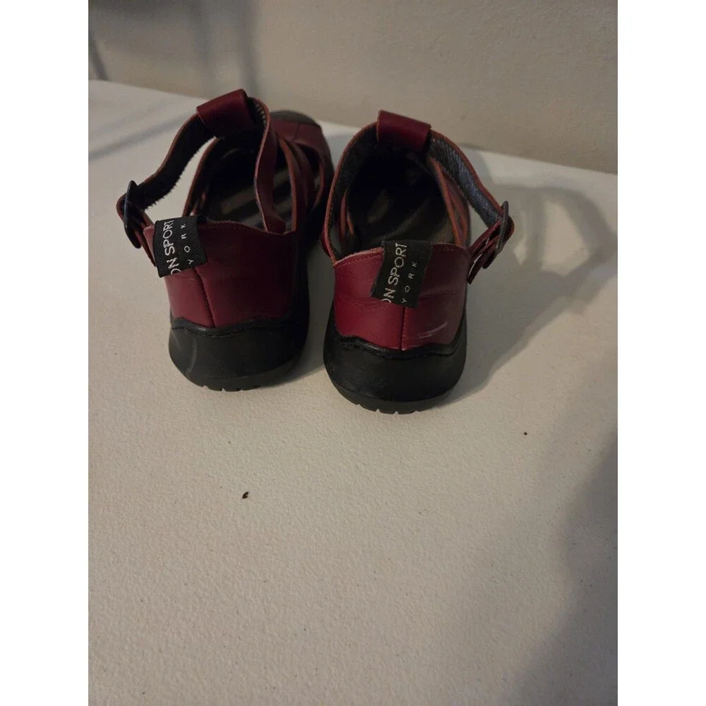 Giraudon Sport New York Womens 39.5 Red Leather Closed Toe Fisherman Sandals...